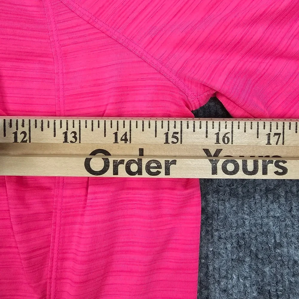 Athleta Pacifica Illume UPF Tee Pink Heathered Half Zip Rash Guard Shirt‎ Medium